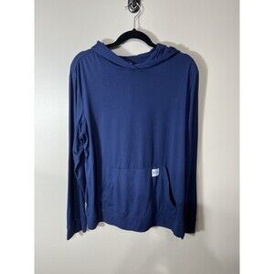 Sharpen The Axe Shirt Long Sleeve Hooded Men’s Large Blue Embroidered